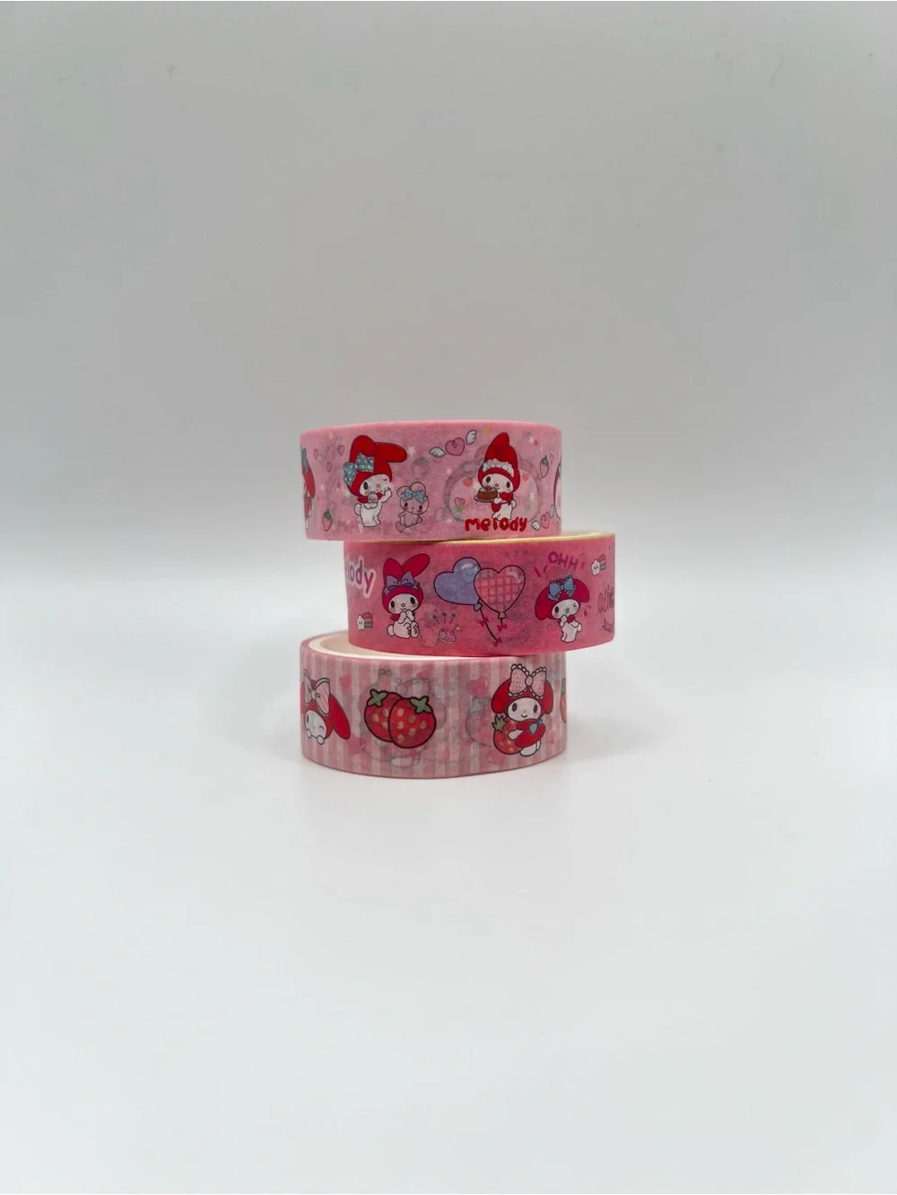 Three Sanrio My Melody Pink Decorative Washi Tape Trio